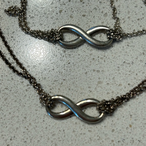 Tiffany & Co Infinity Double Chain Necklace & Bracelet - Picture 7 of 7